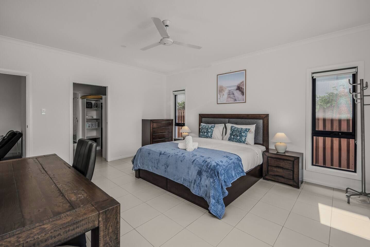 1 bedroom, desk, iron/ironing board, travel cot