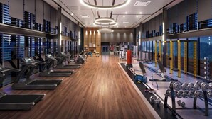 A modern gym with treadmills, dumbbells, and weight racks. - Mossaz by Manhattan Group  (Petaling Jaya)