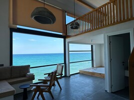 独特套房, 海景 | 起居区