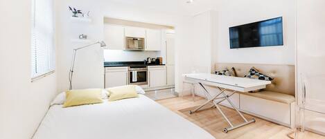 Appartement | 1 chambre, fer et planche à repasser, Wi-Fi gratuit, draps fournis