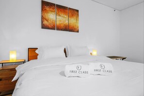 1 slaapkamer, een strijkplank/strijkijzer, wifi, beddengoed