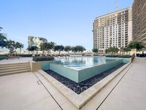 Pool - Dubai 2BR Retreat | Pool, Gym, Parking | Walk to Shops & Cafes (Dubai Hills Estate)