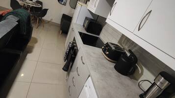 Apartment | Private kitchen | Fridge, microwave, oven, stovetop