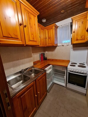 Apartemen | Dapur pribadi | Lemari es, oven, ketel listrik, dan peralatan masak/sendok-piring