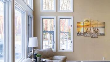 TV, fireplace, offices