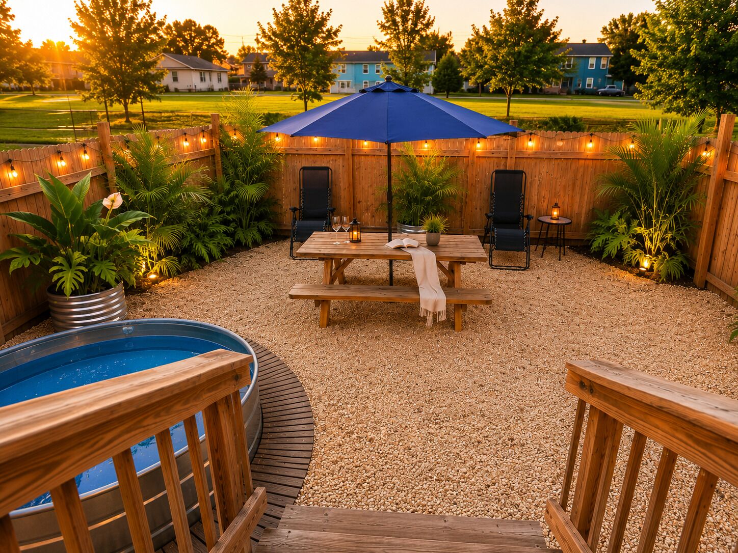 Outdoor spa tub