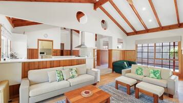 TV, DVD player, ping pong, books