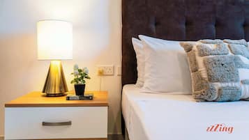 3 habitaciones, tabla de planchar con plancha, cuna de viaje y wifi