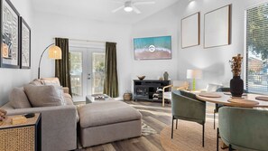 TV, fireplace, offices