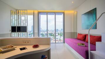 Premium bedding, down duvets, minibar, in-room safe