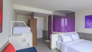 Deluxe Room, Multiple Beds, City View | Premium bedding, down comforters, minibar, in-room safe