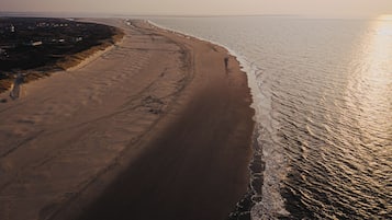 On the beach, white sand