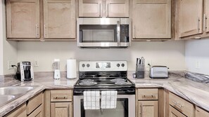 Fridge, dining tables