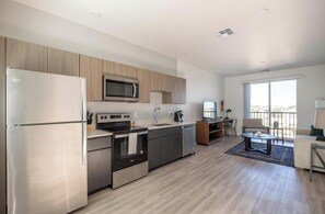 Fridge, dining tables