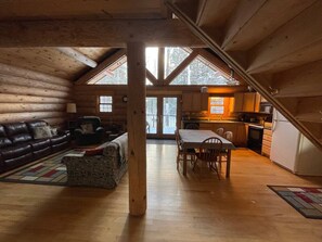 TV, fireplace, DVD player, video library - Rustic Lake Michigamme Hideaway (Republic)