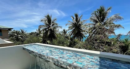 Serenity by the Sea – 3BR Penthouse with Semi-Private Beach, WiFi, full A/C