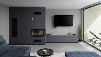 Smart TV, fireplace
