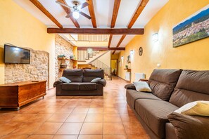 TV, fireplace, table tennis