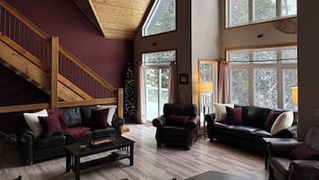 TV, fireplace, video games, stereo