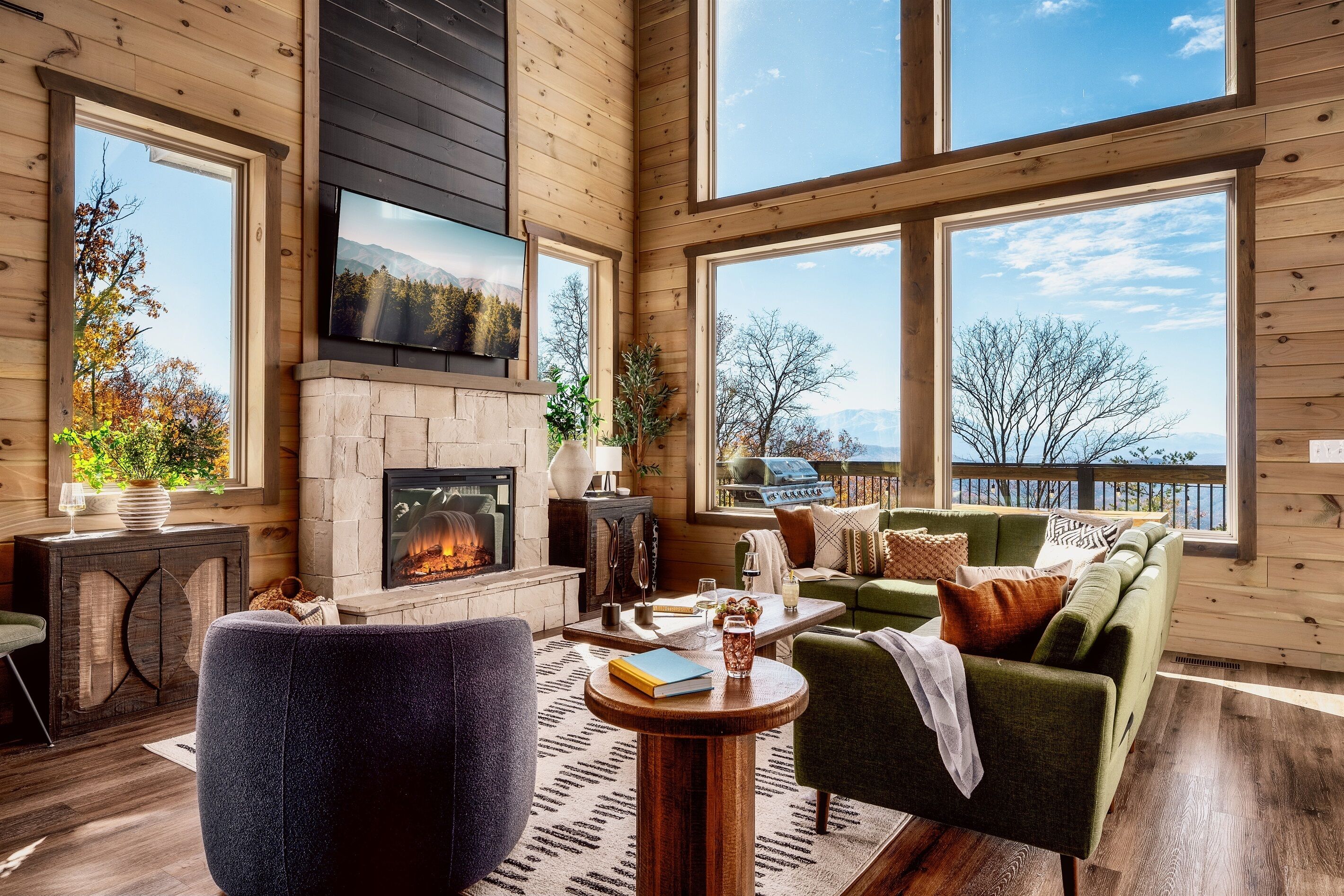 Smart TV, lareira, pebolim