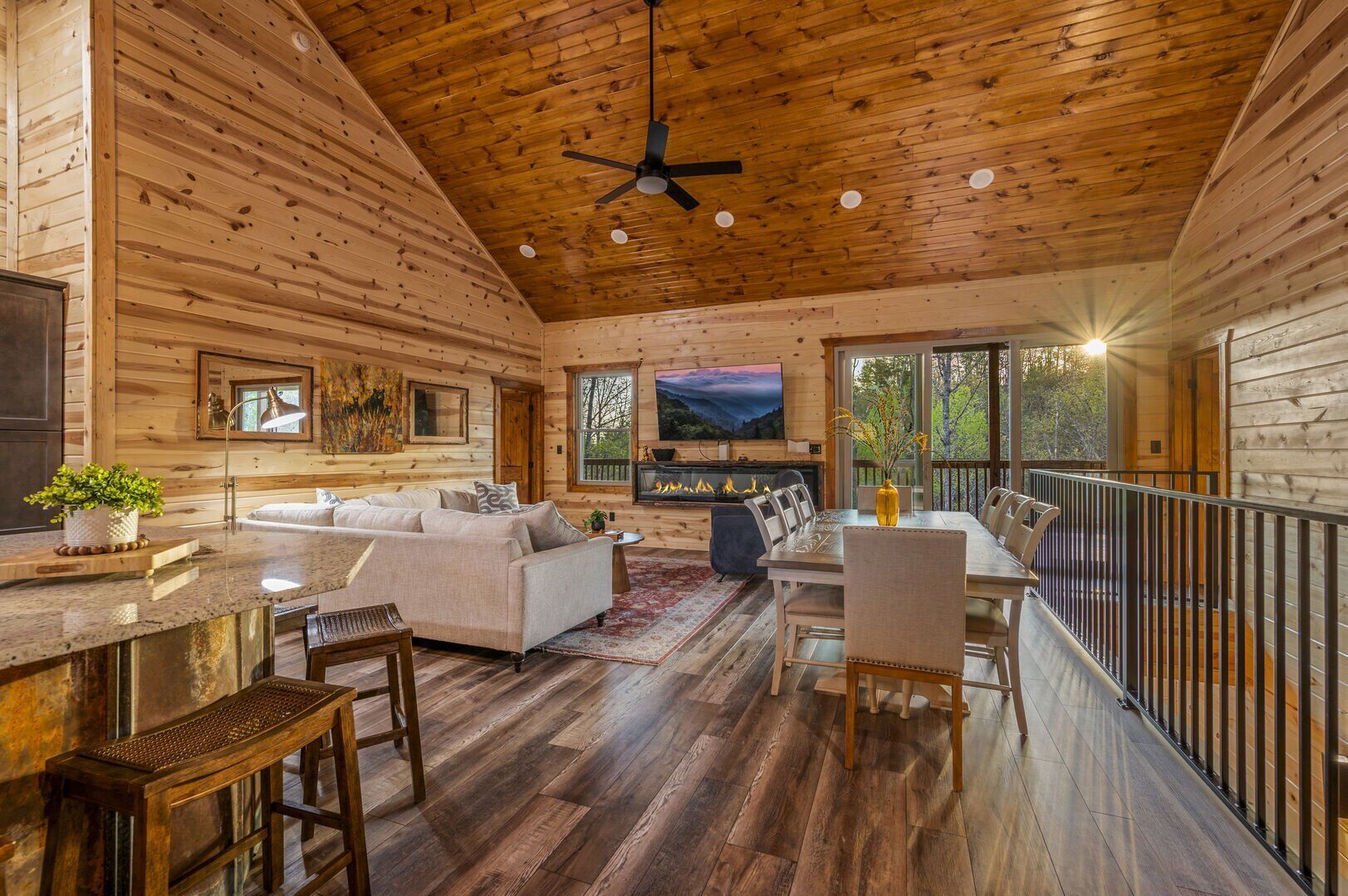 Smart TV, chimenea y videojuegos 