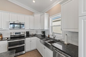 Fridge, microwave, oven, stovetop - "Summer Salt" 5 Bedroom 5.5 Bath with a Pool! (Holden Beach)