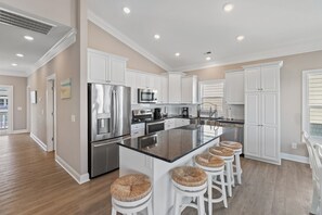 Fridge, microwave, oven, stovetop - "Summer Salt" 5 Bedroom 5.5 Bath with a Pool! (Holden Beach)