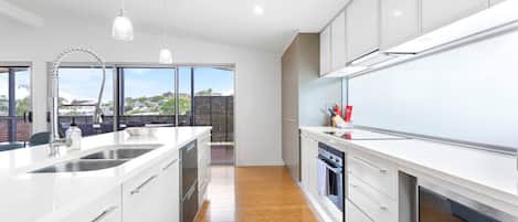 Kühlschrank, Mikrowelle, Herdplatte, Geschirrspüler