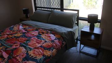 1 間睡房、熨斗/熨衫板、免費 Wi-Fi、床單