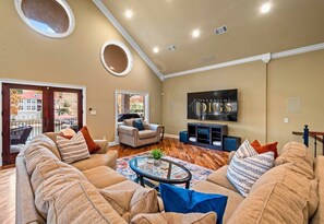 TV, fireplace, table tennis