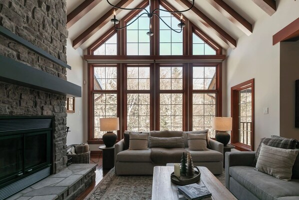 Smart TV, fireplace, video games, ping pong