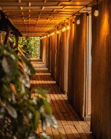 Luxury Tent | Bathroom | Hair dryer, slippers, bidet, towels