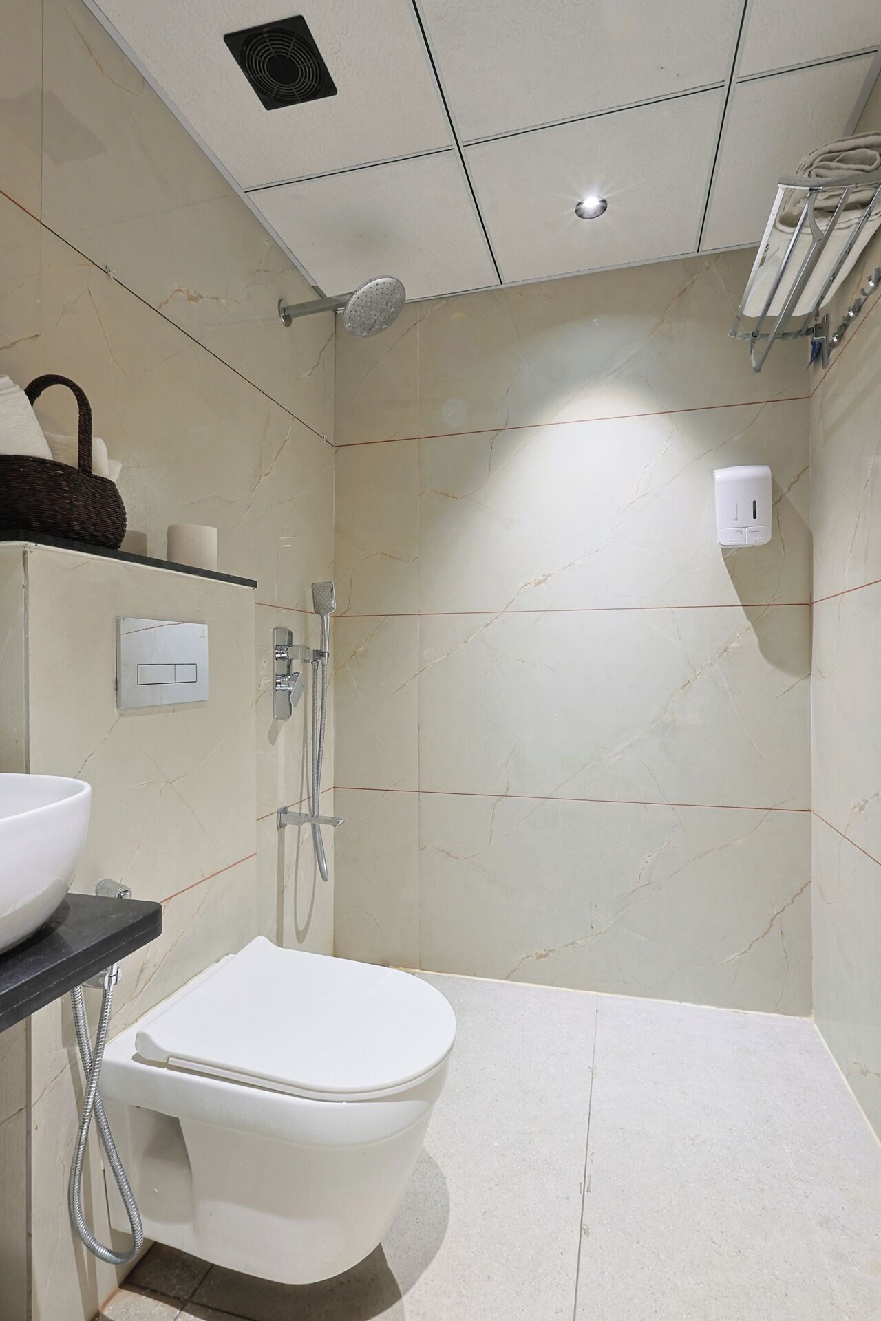 Superior Double Room, City View | Bathroom | Shower, hair dryer, towels, soap