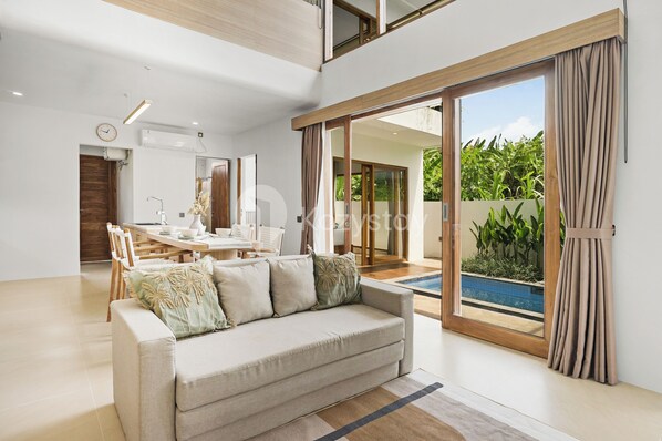 Villa, 2 Bedrooms, Private Pool | Living area | Flat-screen TV - Pranama Villa by Kozystay - Canggu (Canggu)