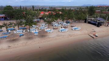 Beach nearby, beach umbrellas