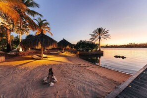 Beach nearby, sun-loungers