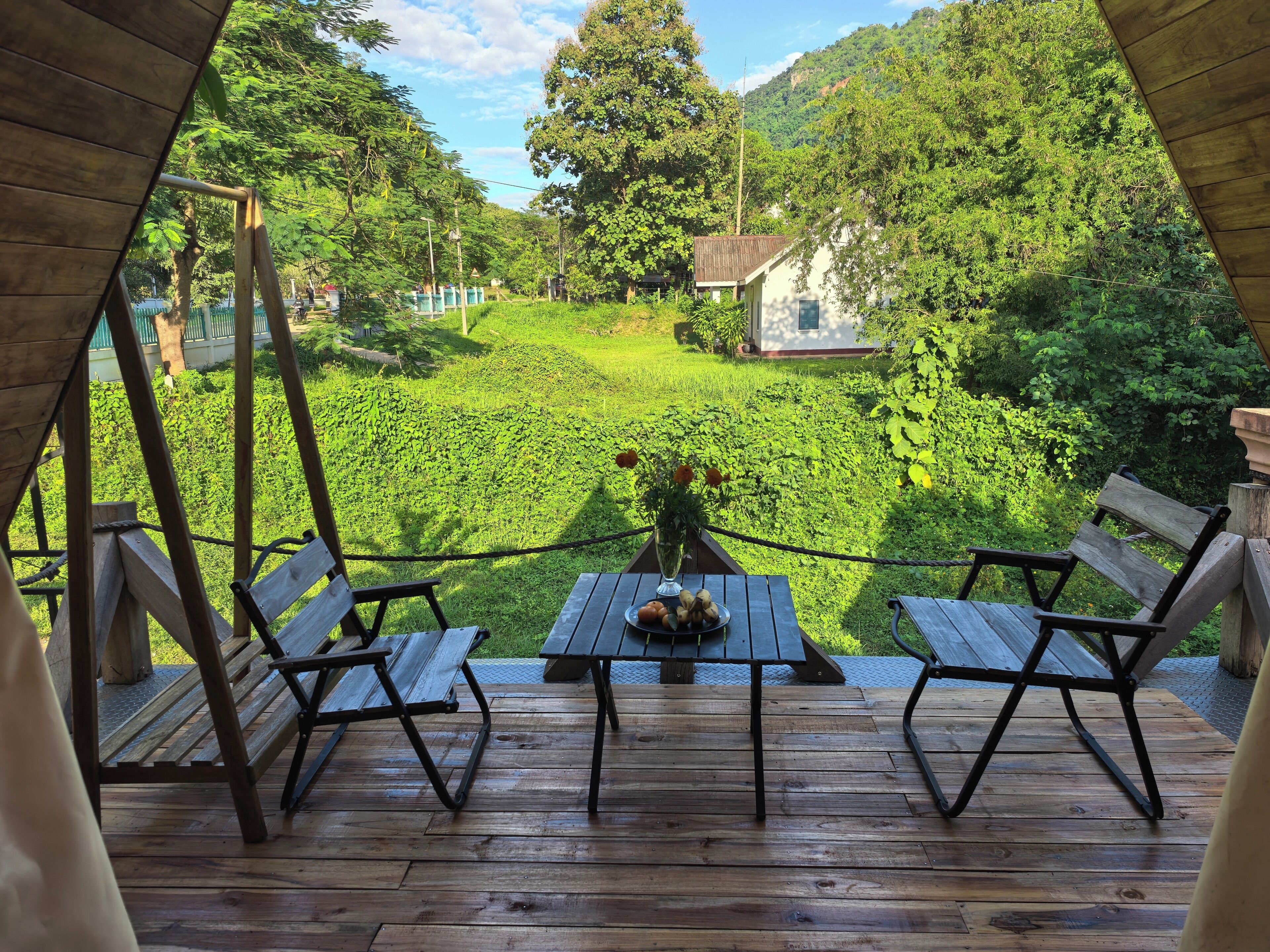 經典木屋, 1 張加大雙人床, 庭院, 山景 | 露台/庭院
