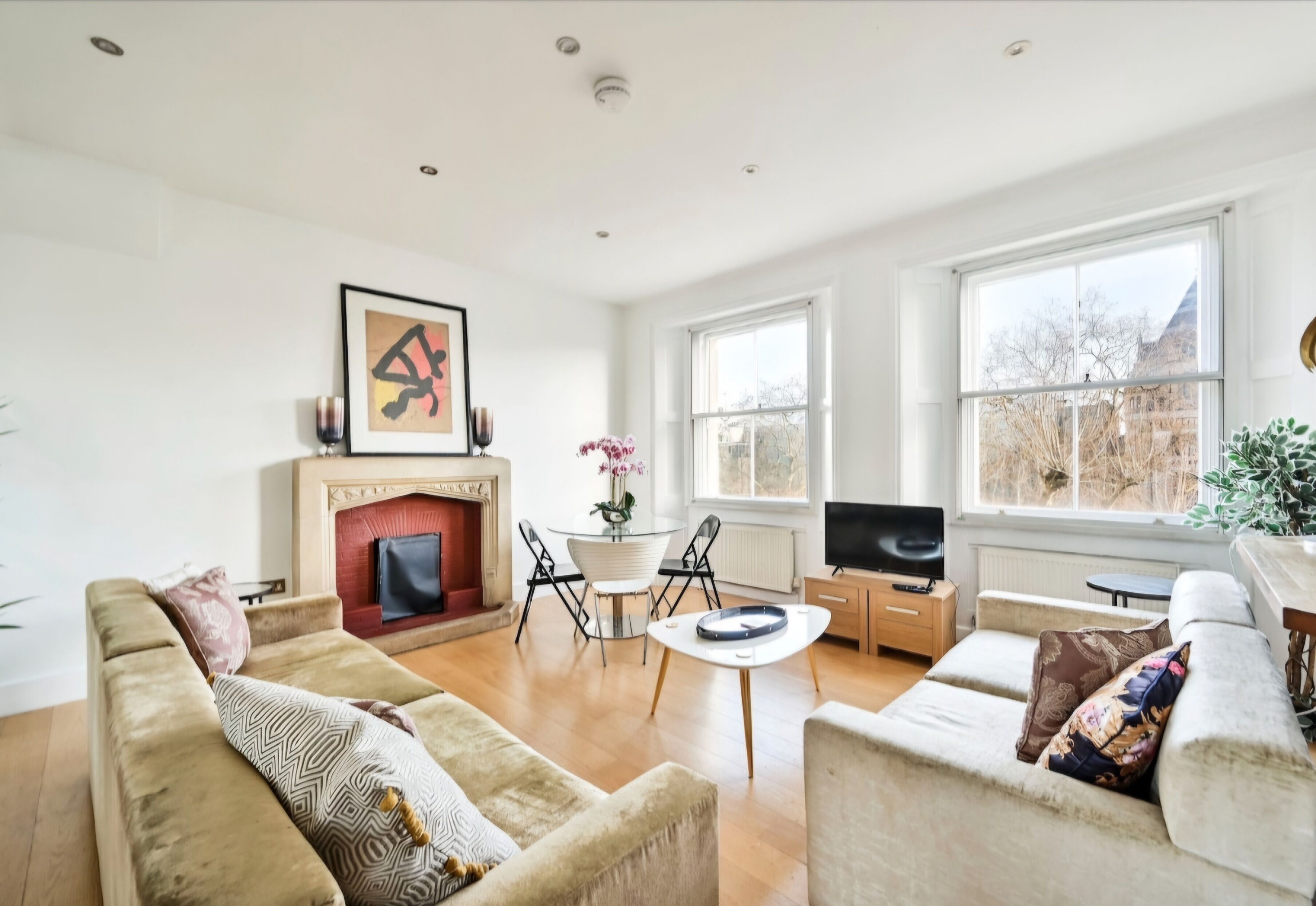 living room with smart tv