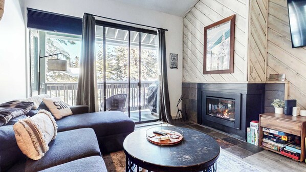 TV, fireplace, video games