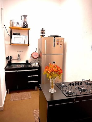 Microwave, oven, cookware/dishes/utensils