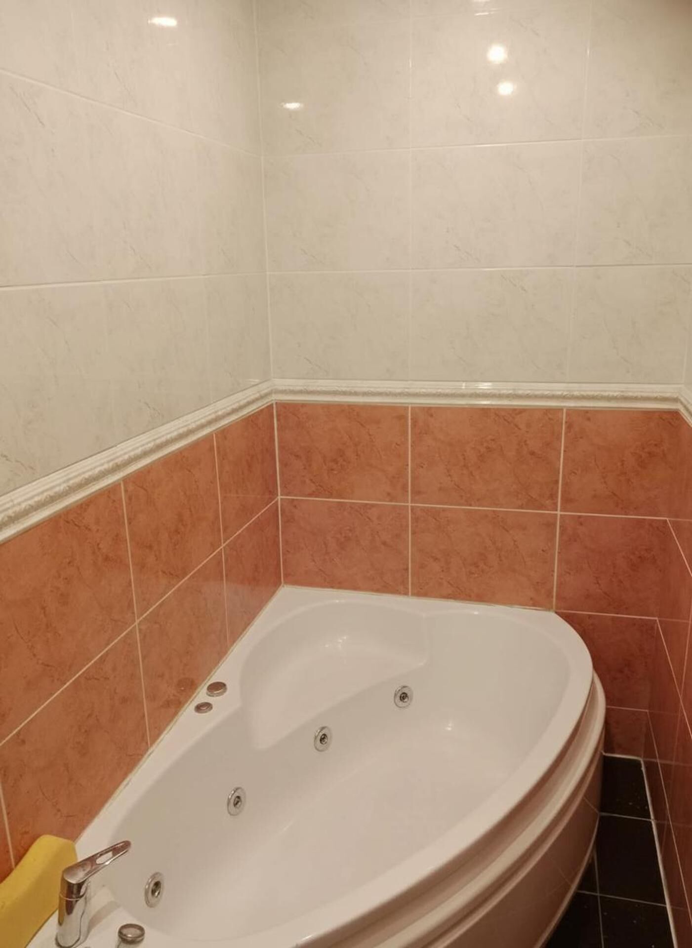 Shower, deep-soaking bathtub, hair dryer, towels