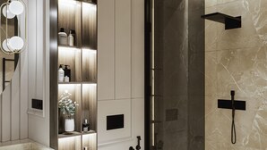 Deluxe Room, Balcony, City View | Bathroom | Hair dryer, slippers, towels, soap - Heaven Luxury Suites (Belgrade)