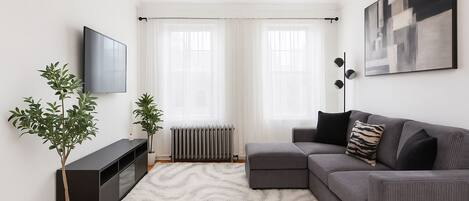 Smart-tv en een open haard