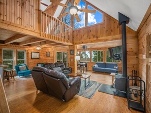 Télévision, cheminée