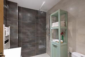 Dusche, Haartrockner, Handtücher