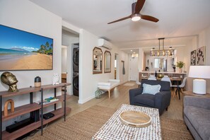 Luxury Condo, Multiple Beds, Ocean View, Beachfront | Living area - Oceanfront Modern & Elegant Vistas (Kihei)