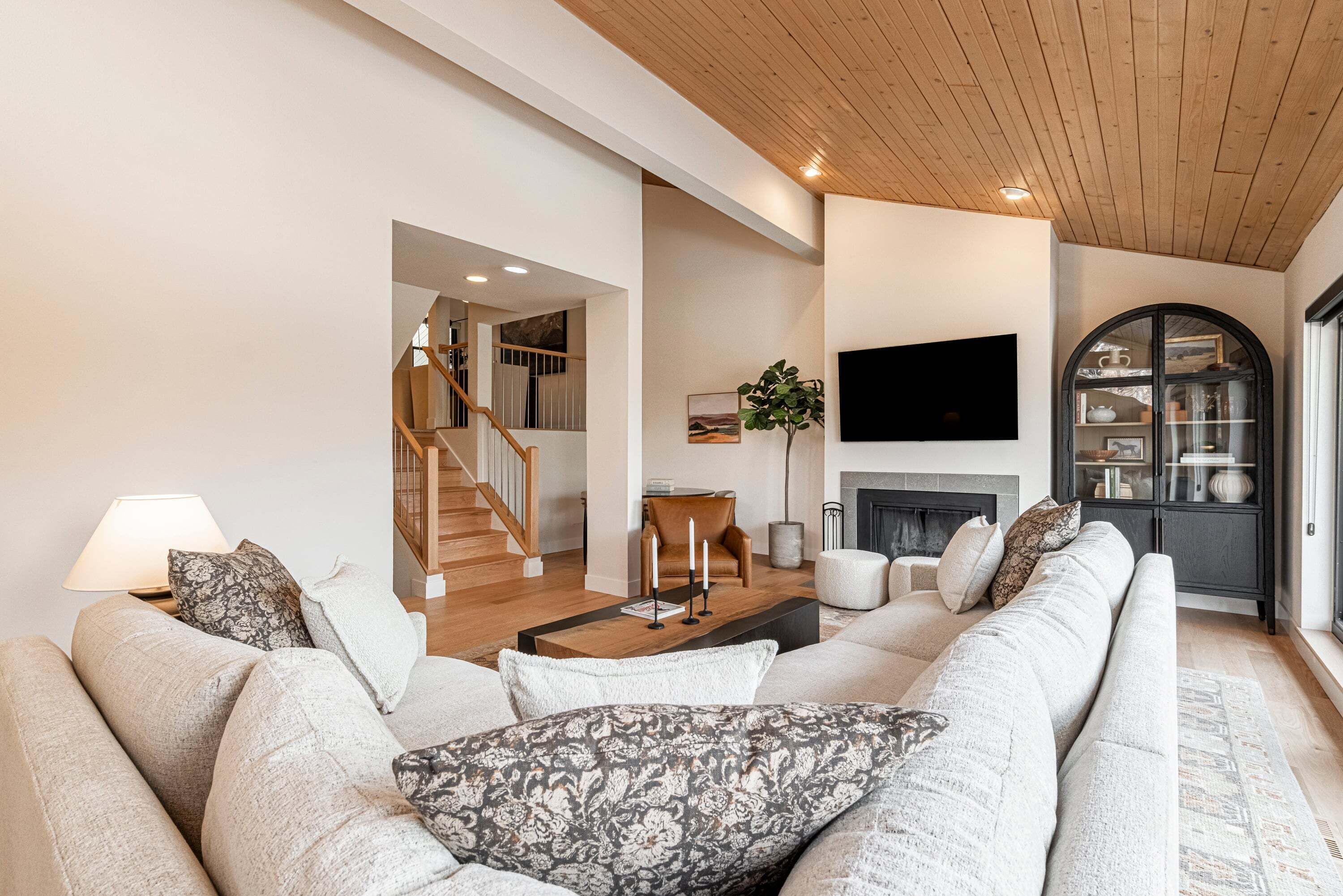 Smart TV, fireplace