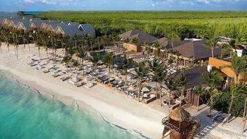 Sun-loungers, beach towels