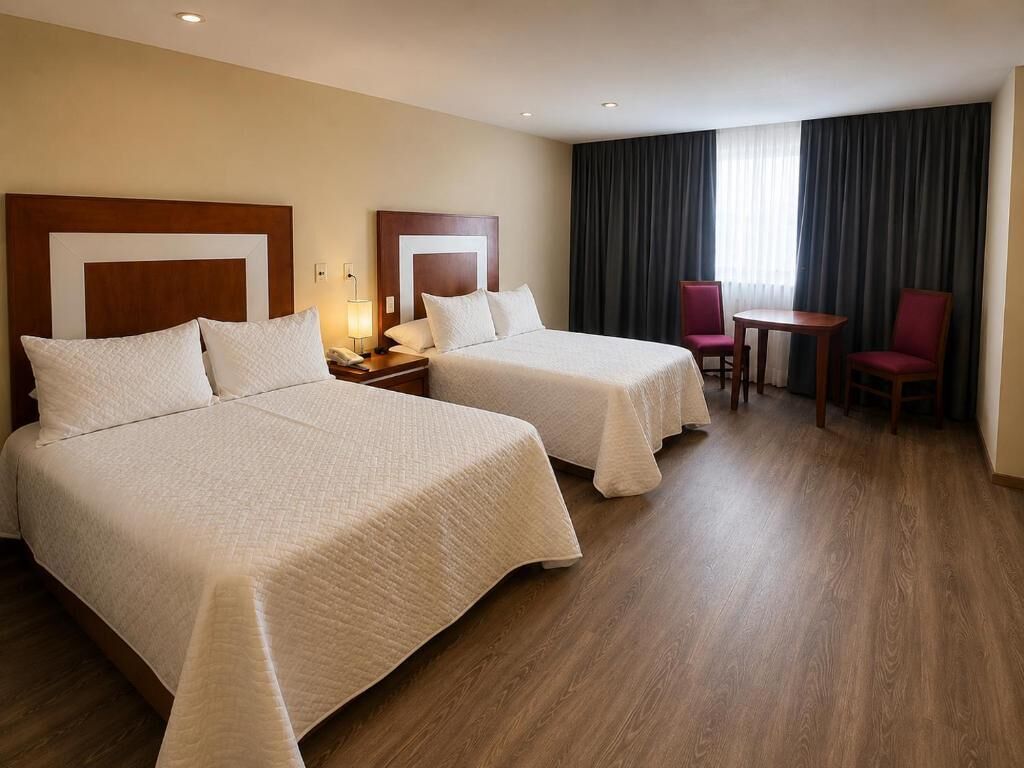 Ropa de cama hipoalergénica y espacio para trabajar con laptop 