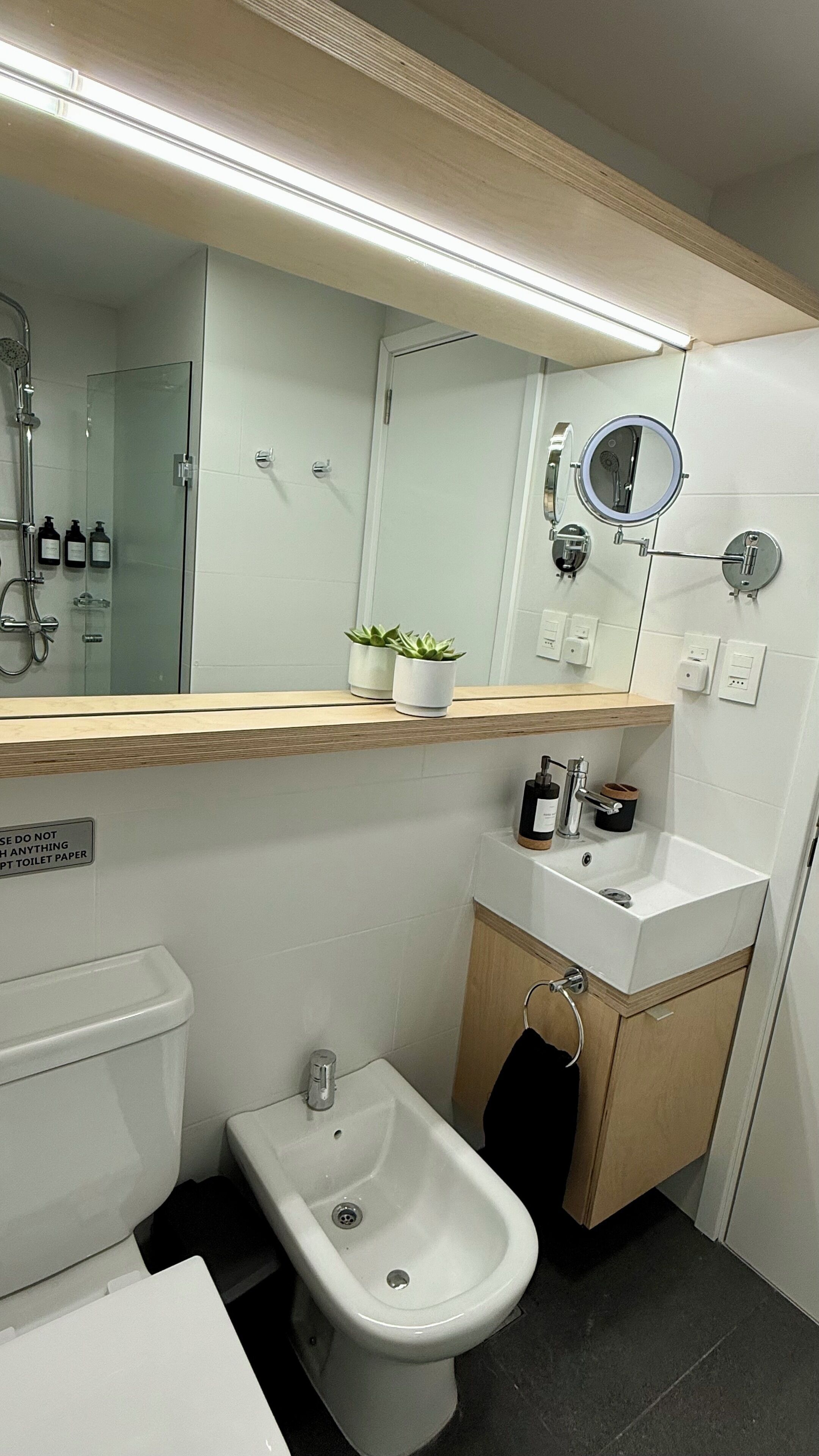 Eco-friendly toiletries, hair dryer, towels